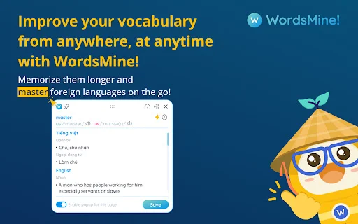 WordsMine: Tingkatkan Kosakata Bahasa Inggris Anda dengan Mudah - Screenshot 1