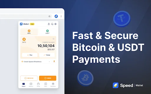 Speed Bitcoin Lightning Wallet: Kirim BTC Instan di Chrome - Screenshot 1
